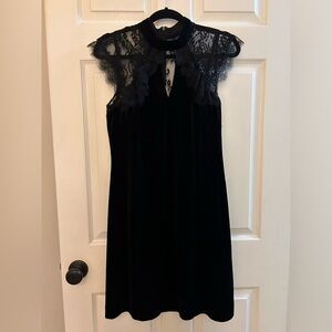 White House Black Market Velvet Dress - Black - Size 8